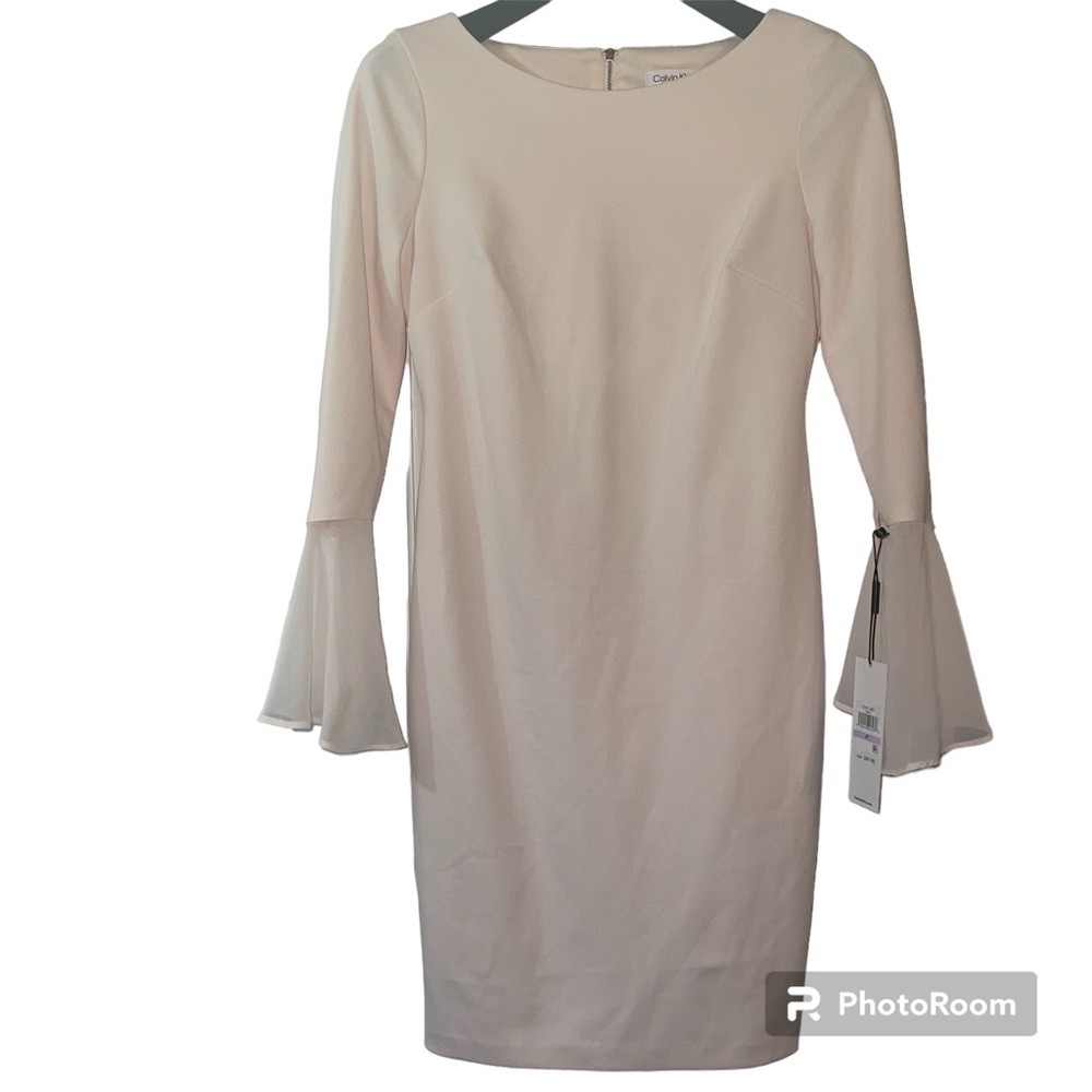 NWT Calvin Klein Crepe Scuba dress, Pale Pink Size 6P